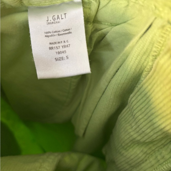 J Galt Lime Green Corduroy Cargo High Waisted Wide Leg Y2K Pants - Picture 4 of 4